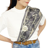 日本製 横浜シルクKINUWAループストール サテンストライプ タイマリーナ柄