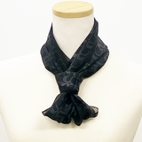 日本製 横浜シルクKINUWAループストール サテンストライプ ハート柄