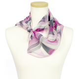 日本製 横浜シルクKINUWAループストール シルクシフォン クローバーアート