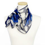 日本製 横浜シルクKINUWAループストール シルクシフォン ストライプボール