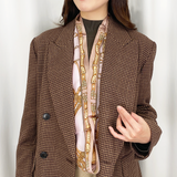 日本製 横浜シルクKINUWAループストール サテンストライプ リード柄