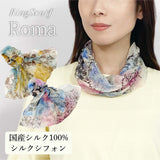日本製 横浜シルクKINUWAリングスカーフ ローマ柄