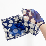 日本製 横浜シルクKINUWAループストール シルクシフォン ストライプボール