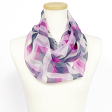 〈NEW〉日本製 横浜シルクKINUWAループストール シルクシフォン クローバーアート