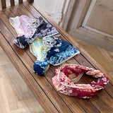 日本製 横浜シルクKINUWAリングスカーフ サンライトリーフ柄