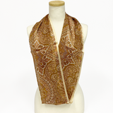 日本製 横浜シルクKINUWAループストール サテンストライプ インディアナエトロ柄