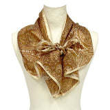 日本製 横浜シルクKINUWAループストール サテンストライプ インディアナエトロ柄