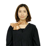 日本製 横浜シルクKINUWAループストール サテンストライプ ハート柄