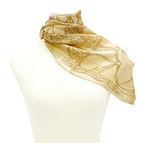 日本製 横浜シルクKINUWAループストール サテンストライプ リード柄