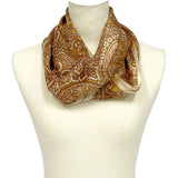 日本製 横浜シルクKINUWAループストール サテンストライプ インディアナエトロ柄