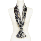 日本製 横浜シルクKINUWAループストール サテンストライプ タイマリーナ柄