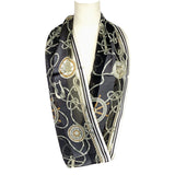 日本製 横浜シルクKINUWAループストール サテンストライプ タイマリーナ柄