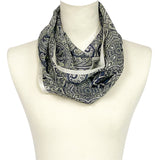 日本製 横浜シルクKINUWAループストール サテンストライプ インディアナエトロ柄