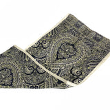 日本製 横浜シルクKINUWAループストール サテンストライプ インディアナエトロ柄