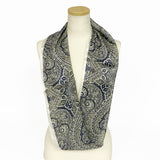 日本製 横浜シルクKINUWAループストール サテンストライプ インディアナエトロ柄