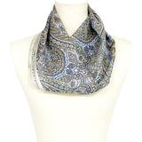 日本製 横浜シルクKINUWAループストール サテンストライプ インディアナエトロ柄