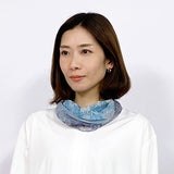 日本製 横浜シルクKINUWAリングスカーフ グラデーションペイズリー柄