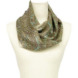 日本製 横浜シルクKINUWAループストール サテンストライプ インディアナエトロ柄