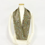 日本製 横浜シルクKINUWAループストール サテンストライプ インディアナエトロ柄