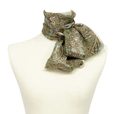 日本製 横浜シルクKINUWAループストール サテンストライプ インディアナエトロ柄