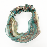 日本製 横浜シルクKINUWAリングスカーフ アラベスク柄