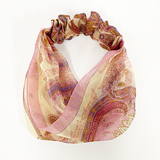 日本製 横浜シルクKINUWAリングスカーフ アラベスク柄