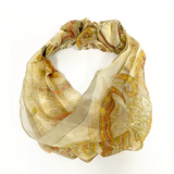 日本製 横浜シルクKINUWAリングスカーフ アラベスク柄