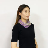 日本製 横浜シルクKINUWA リングスカーフ ブリーズチェック柄