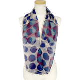 日本製 横浜シルクKINUWAループストール シルクシフォン ストライプボール