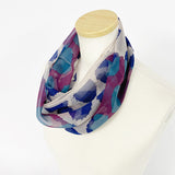 日本製 横浜シルクKINUWAループストール シルクシフォン ストライプボール