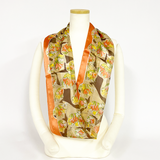 日本製 横浜シルクKINUWAループストール サテンストライプ バースデーブーケ柄