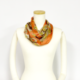 日本製 横浜シルクKINUWAループストール サテンストライプ バースデーブーケ柄