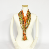 日本製 横浜シルクKINUWAループストール サテンストライプ バースデーブーケ柄