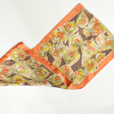 日本製 横浜シルクKINUWAループストール サテンストライプ バースデーブーケ柄