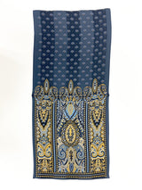 日本製 横浜シルクKINUWAループストール サテンストライプ カシミール小紋柄