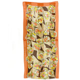 日本製 横浜シルクKINUWAループストール サテンストライプ バースデーブーケ柄