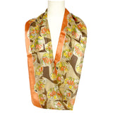 日本製 横浜シルクKINUWAループストール サテンストライプ バースデーブーケ柄