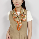 日本製 横浜シルクKINUWAループストール サテンストライプ バースデーブーケ柄