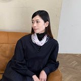 日本製 横浜シルクKINUWAリングスカーフ サンライトリーフ柄