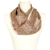 日本製 横浜シルクKINUWAループストール サテンストライプ インディアナエトロ柄