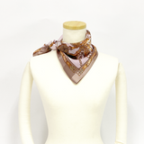 日本製 横浜シルクKINUWAループストール サテンストライプ リード柄