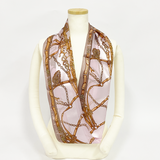 日本製 横浜シルクKINUWAループストール サテンストライプ リード柄