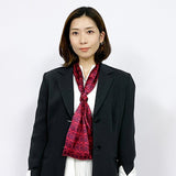 日本製 横浜シルクKINUWAループストール サテンストライプ ハート柄