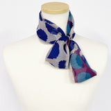 〈新色〉日本製 横浜シルクKINUWAループストール シルクシフォン ストライプボール