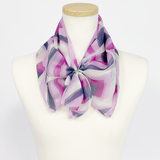 〈NEW〉日本製 横浜シルクKINUWAループストール シルクシフォン クローバーアート