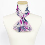 〈NEW〉日本製 横浜シルクKINUWAループストール シルクシフォン クローバーアート