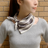 日本製 横浜シルクKINUWAループストール サテンストライプ タイマリーナ柄