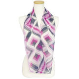 〈NEW〉日本製 横浜シルクKINUWAループストール シルクシフォン クローバーアート