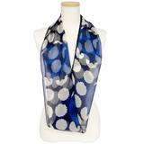 〈新色〉日本製 横浜シルクKINUWAループストール シルクシフォン ストライプボール