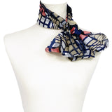 日本製 横浜シルクKINUWAループストール サテンストライプ キュービック柄